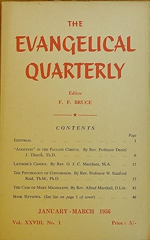 The Evangelical Quarterly: Vol. XXVIII No. 1 January - March 1956