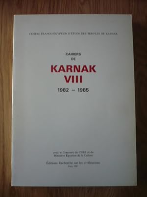 Cahiers de Karnak VIII 1982-1985