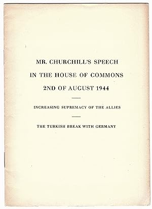 Mr. Churchill's Speech in the House of Commons, 2nd of August 1944