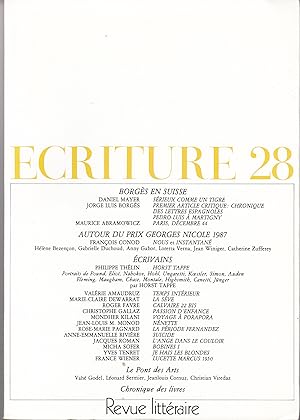 Ecriture no 28. Revue Littéraire. Printemps 1987