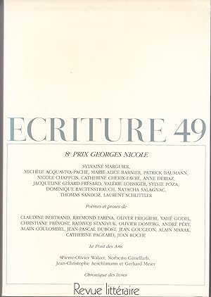 Ecriture no 49. Revue Littéraire. Printemps 1997