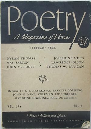 Poetry. A Magazine of Verse. February 1945
