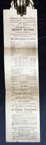 Advertisement of Henry Irving at the Chesnut Street Opera House, November 23, 1903