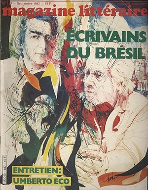 Magazine littéraire N° 187. Écrivains du Brésil. Entretien avec Umberto Eco. Septembre 1982.