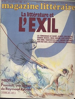 Magazine littéraire N° 221. La littérature et l'exil : Rafaël Alberti, Roa Bastos, Cabrera Infant...