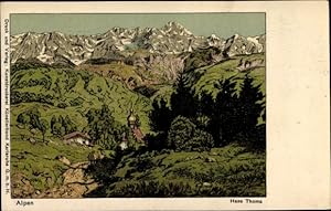 Künstler Ansichtskarte / Postkarte Thoma, Hans, Alpen, Landschaft, Kapelle