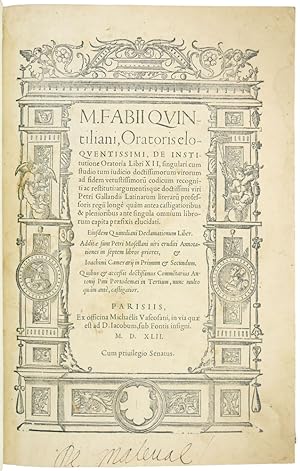 Institutionum oratoriarum libri XII, singulari cum studio tum iudicio doctissimorum virorum ad fi...