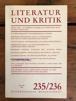 Literatur und Kritik Heft 235/236 (Juni/Juli 1989) - österreichische Monatsschrift - Inhalt: Adol...