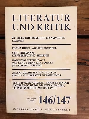 Literatur und Kritik Heft 146/147 (Juli/August 1980) - Österreichische Monatsschrift - Inhalt: zu...