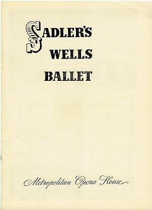 Vintage Program for Sadler's Wells Ballet (1950) - Metropolitan Opera House, New York, NY