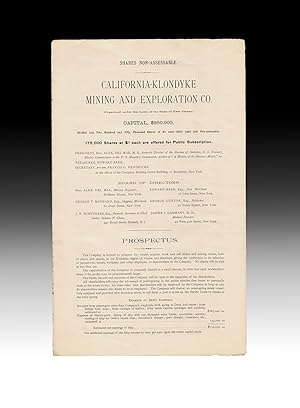 [Klondike Gold Rush, Georgia Freedman] California-Klondyke Mining and Exploration Company Prospectus
