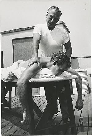 Arrowhead (Original oversize photograph of Charlton Heston receiving a massage on the set of the ...