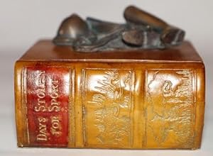 Faux Book Box with Brass Hunt Trophy Atop