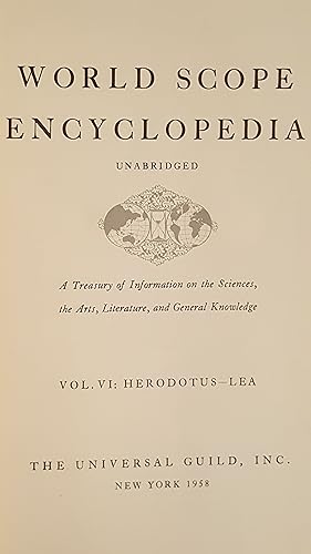 World Scope Encyclopedia Vol VI: Herodutus-Lea A Treasury of Information on the Sciences, the Art...