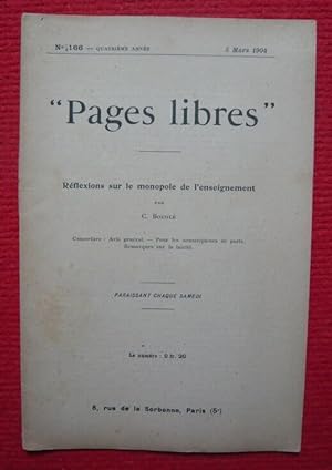 Pages libres n° 166- 4e année 5 Mars 1904 - Revue