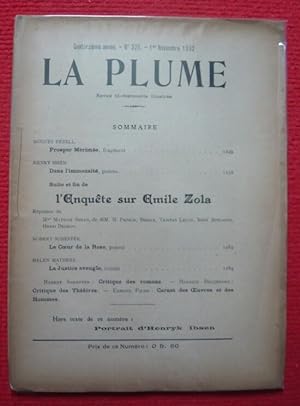 La Plume - n° 325 - 1er Novembre 1902 - revue bimensuelle illustrée - 14e année