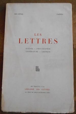 Les Lettres –- Poésie-Philosophie-Littérature-Critique- Deuxième Cahier