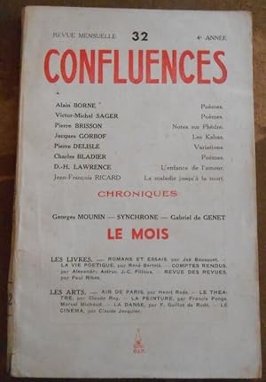 Confluences n°32 Revue de la Renaissance Français