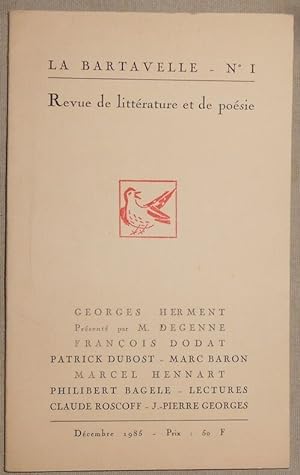 La Bartavelle n°1 revue de littérature et de poésie