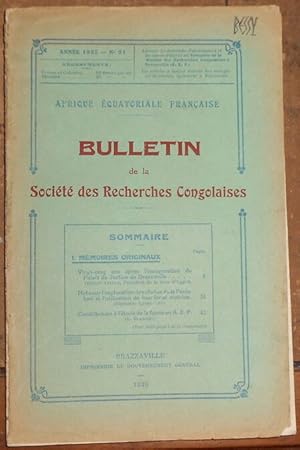 Bulletin de la Société des Recherches Congolaises n°21