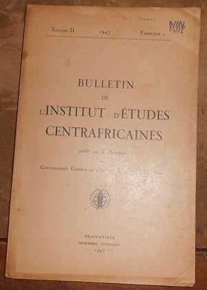 Bulletin de l’Institut d’Etudes Centrafricaines vol. II fasc.1