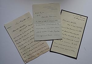 Lettres autographes signées d'Alphonse Chodron de Courcel.1909-1910-1912.