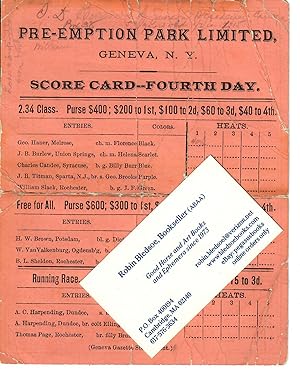 Score Card [harness and flat racing]
