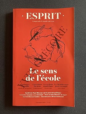 ESPRIT-N°457-SEPTEMBRE 2019-LE SENS DE L'ECOLE