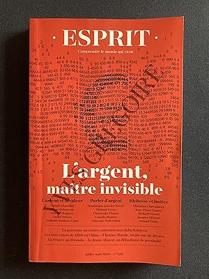 ESPRIT-N°456-JUILLET ET AOUT 2019-L'ARGENT, MAITRE INVISIBLE