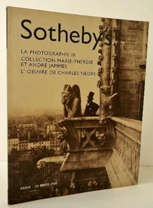L OEUVRE DE CHARLES NEGRE. Catalogue de la troisième vente chez Sotheby s le 22 mars 2002 de la c...