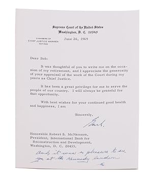 Album of letters to Robert McNamara, from American government or world leaders, including Earl Wa...