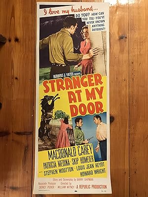 Stranger at My Door Insert 1956 Macdonald Carey, Patricia Medina