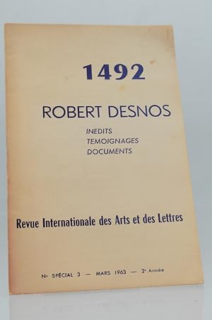 1492 Revue internationale des arts et des lettres N° spécial 3 : Robert Desnos