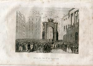Entrada del conde de Reus en Barcelona en 1860 grabado