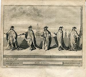 Chevaliers de Portugal grabado por Van der Aa (Alvarez de Colmenar) en 1815