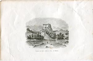Castillo de Arva, junto al vag en Hungria grabado por J. Fagnion