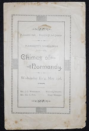Program for Chimes of Normandy [Les Cloches de Corneville] by Robert Planquette