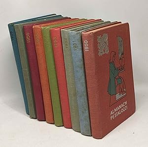 Almanach Pestolazzi - agenda de poche des écoliers belges --- année 1950 à 1958 (9 volumes)