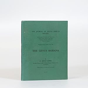 The Genus Babiana. The Journal of South African Botany. Supplementary Volume No. III