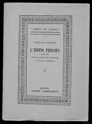 L'edito princeps dell'ode "Per le nozze di C. Parenzo" di Giosue Carducci.