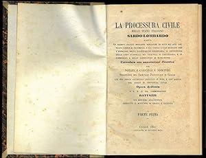 La Processura Civile dello stato italiano Sardo-Lombardo ridotta ad esempi pratici mediante redaz...