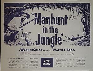 Manhunt in the Jungle Synopsis Sheet 1958 Yale Wexler, Jonathan Haze