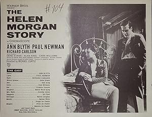The Helen Morgan Story Synopsis Sheet 1957 Ann Blyth, Paul Newman