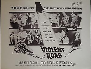 Violent Road Synopsis Sheet 1957 Brian Keith, Dick Foran