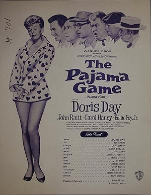 The Pajama Game Synopsis Sheet 1957 Doris Day, John Raitt