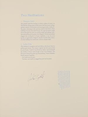 Two Meditations (Signed Broadside)
