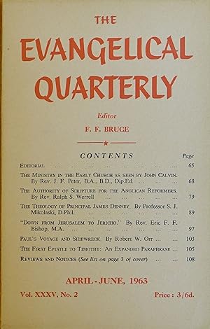 The Evangelical Quarterly: Vol XXXV No. 2 April-June 1963