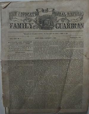 Advocate and Guardian (The Advocate of Moral Reform). January 1, 1853. Vol. XIX, No. 1