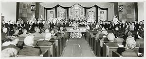 [PANORAMIC PHOTOGRAPH OF A JAPANESE-AMERICAN FUNERAL IN THE MID-20th CENTURY]