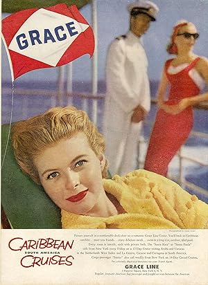 "GRACE LINE / Grace KELLY" Annonce originale entoilée pour la presse américaine (1958)